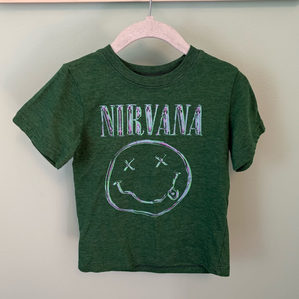 NIRVANA Kids Green Smiley Face Tee